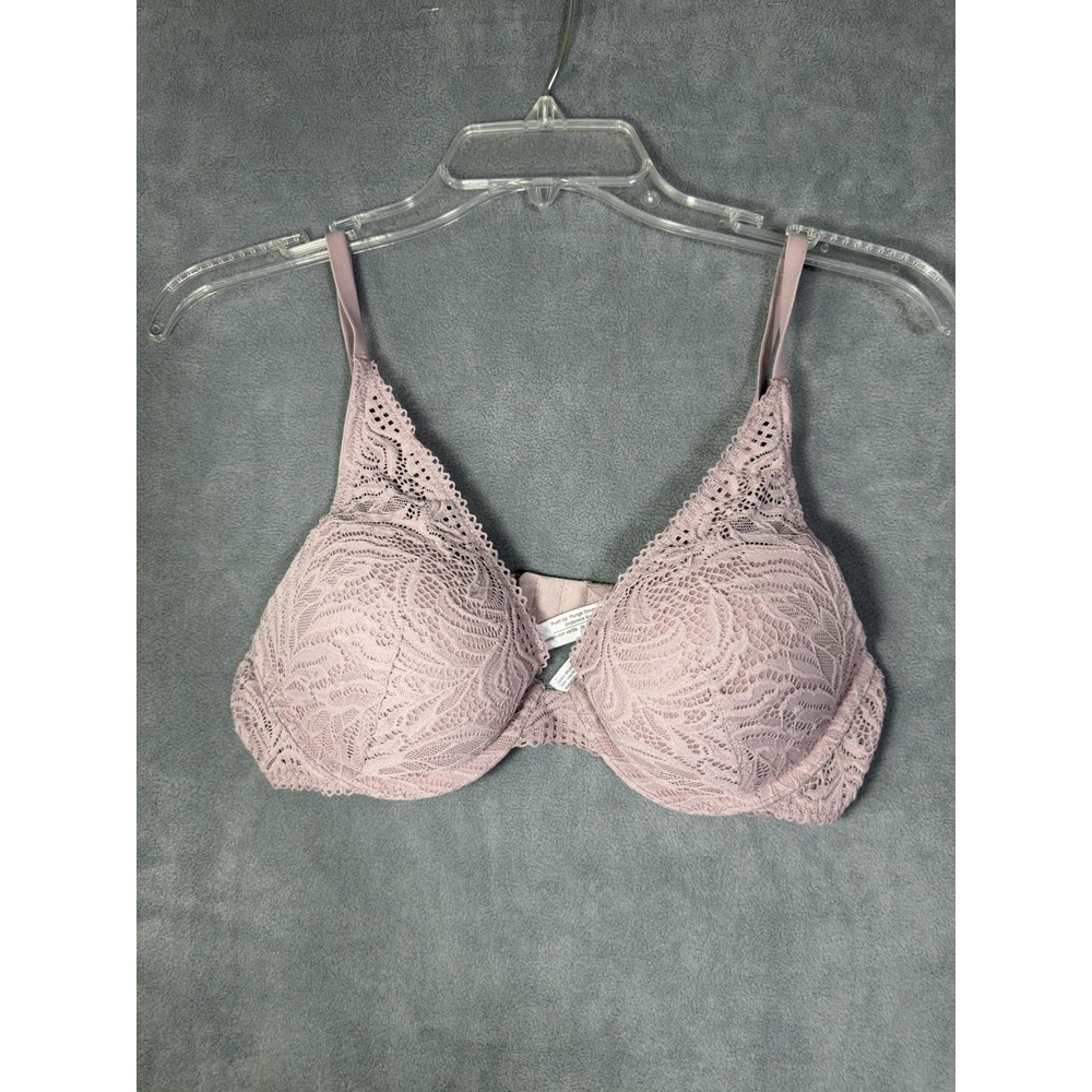 Target Auden Push Up Plunge Coverage Underwire Bra‎ Lace 34B Lavender
